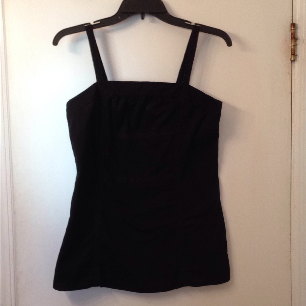 Rebecca Moses black lined strap tank top